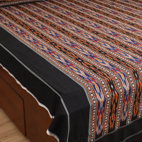 Black - Pochampally Dabi Ikat Cotton Double Bedsheet Set (108 x 90 in) 01