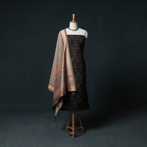 Pochampally Ikat Handwoven Sico 2pc Unstitched Dress Material Kurta Set 62