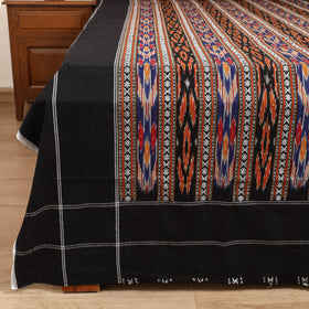 Black - Pochampally Dabi Ikat Cotton Double Bedsheet Set (108 x 90 in) 01