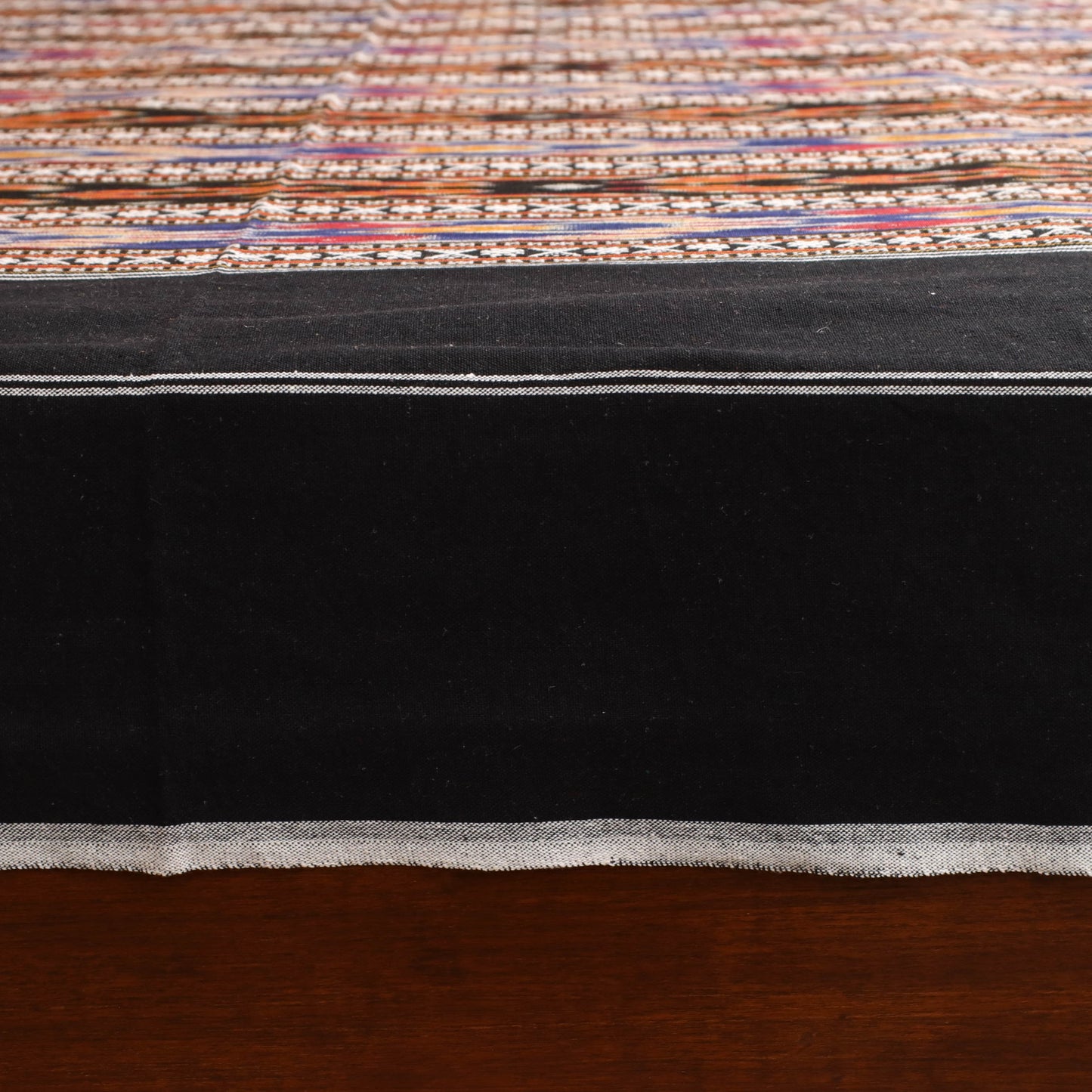 Black - Pochampally Dabi Ikat Cotton Double Bedsheet Set (108 x 90 in) 01