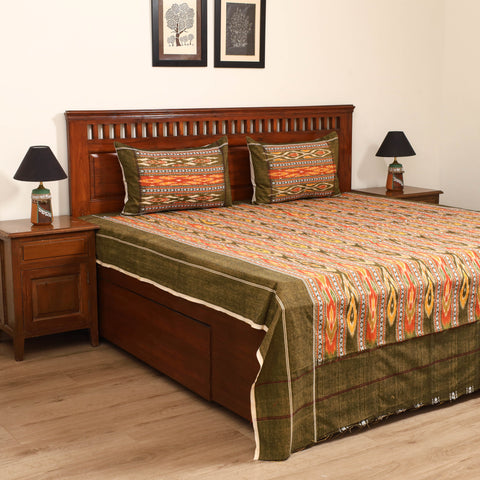 Pochampally Dabi Ikat Cotton Double Bedsheet Set (108 x 90 in) 02