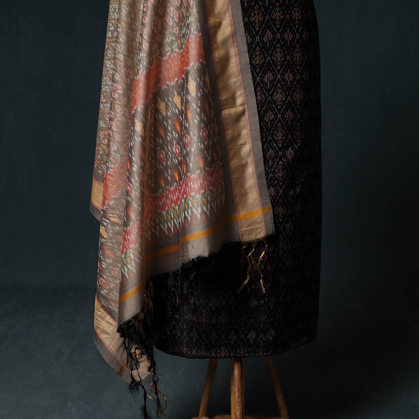 Pochampally Ikat Handwoven Sico 2pc Unstitched Dress Material Kurta Set 63