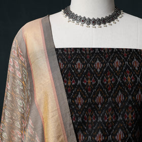 Pochampally Ikat Handwoven Sico 2pc Unstitched Dress Material Kurta Set 63