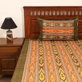 Green - Pochampally Dabi Ikat Cotton Double Bedsheet Set (108 x 90 in) 02