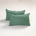 Green - jacquard pillow covers (set of 2) 91 - handcrafted