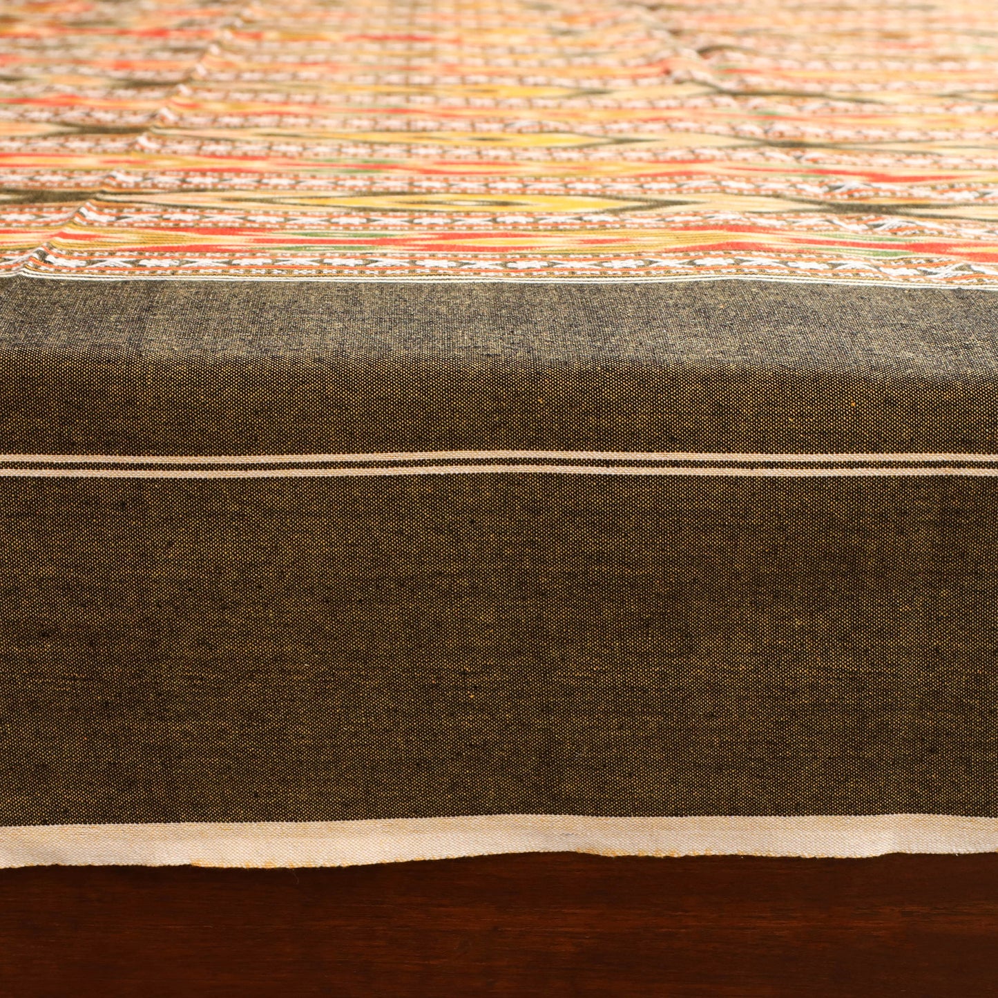 Green - Pochampally Dabi Ikat Cotton Double Bedsheet Set (108 x 90 in) 02
