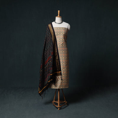 Pochampally Ikat Handwoven Sico 2pc Unstitched Dress Material Kurta Set 64