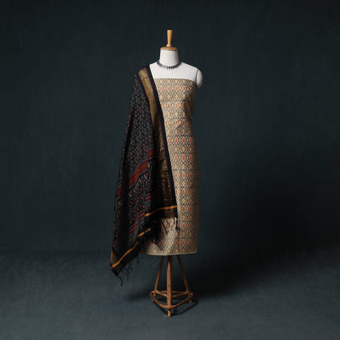 Pochampally Ikat Handwoven Sico 2pc Unstitched Dress Material Kurta Set 64