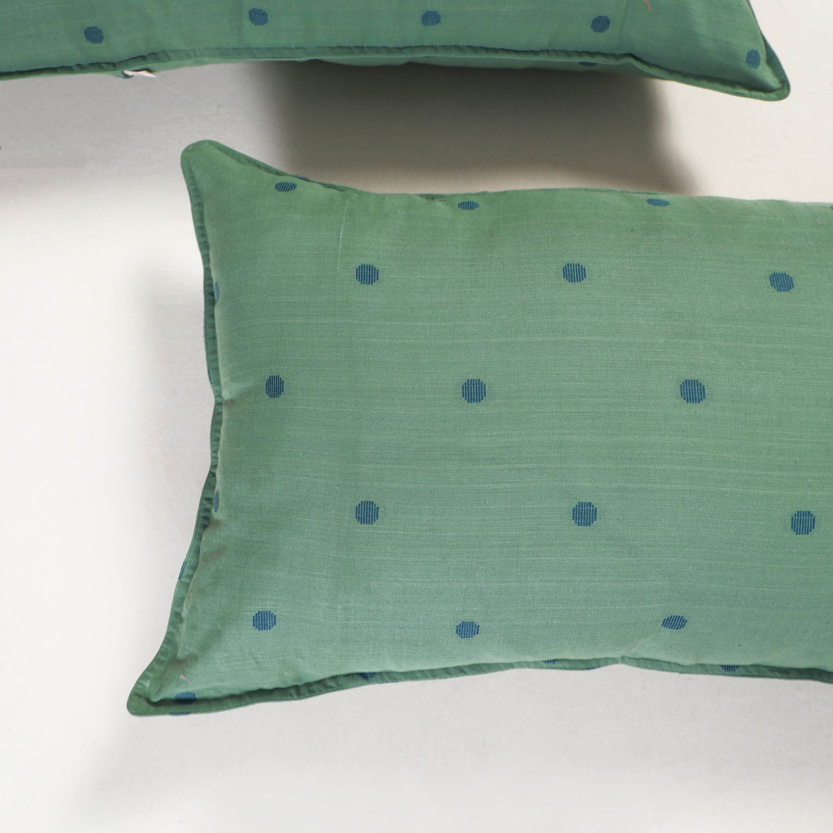 Green - jacquard pillow covers (set of 2) 91 - handcrafted