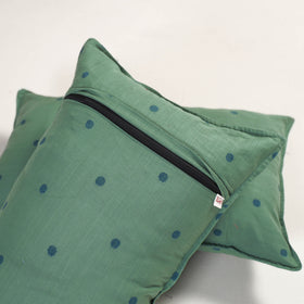 Green - jacquard pillow covers (set of 2) 91 - handcrafted