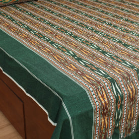 Green - Pochampally Dabi Ikat Cotton Double Bedsheet Set (108 x 90 in) 03