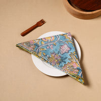 Floral Block Print Cotton Hand Embroidery Table Napkin 06