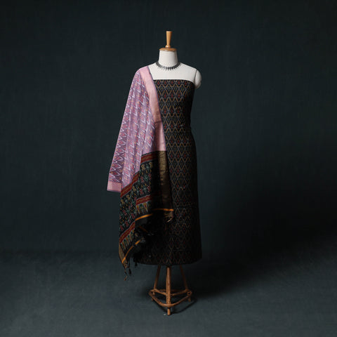 Pochampally Ikat Handwoven Sico 2pc Unstitched Dress Material Kurta Set 65