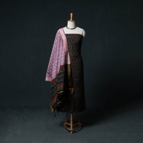Pochampally Ikat Handwoven Sico 2pc Unstitched Dress Material Kurta Set 65