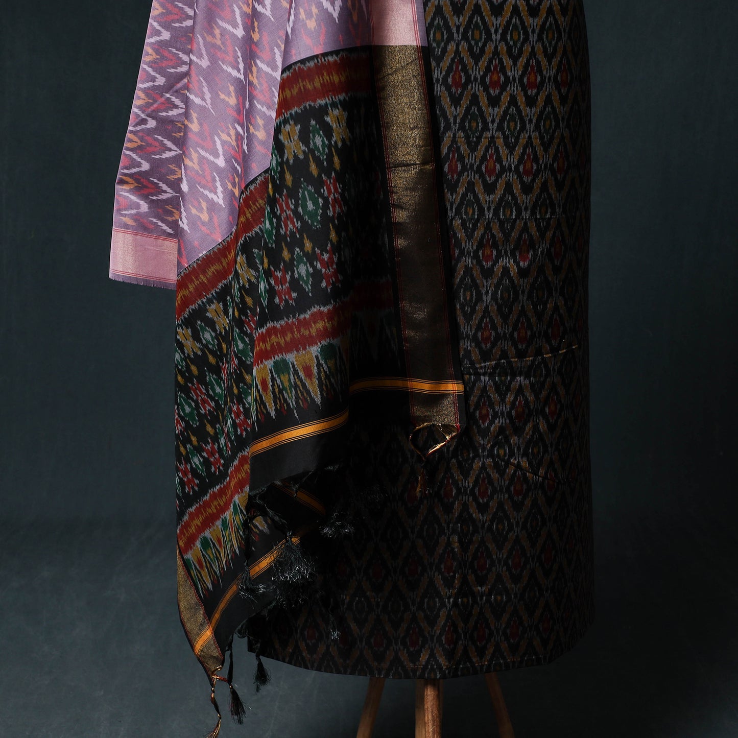 Pochampally Ikat Handwoven Sico 2pc Unstitched Dress Material Kurta Set 65
