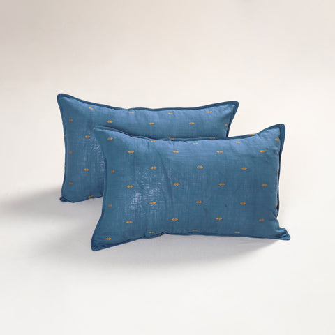 Blue - Jacquard Pillow Covers (Set of 2) 93