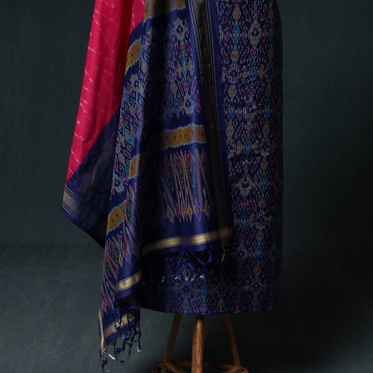 Pochampally Ikat Handwoven Sico 2pc Unstitched Dress Material Kurta Set 66