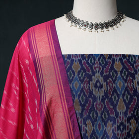Pochampally Ikat Handwoven Sico 2pc Unstitched Dress Material Kurta Set 66