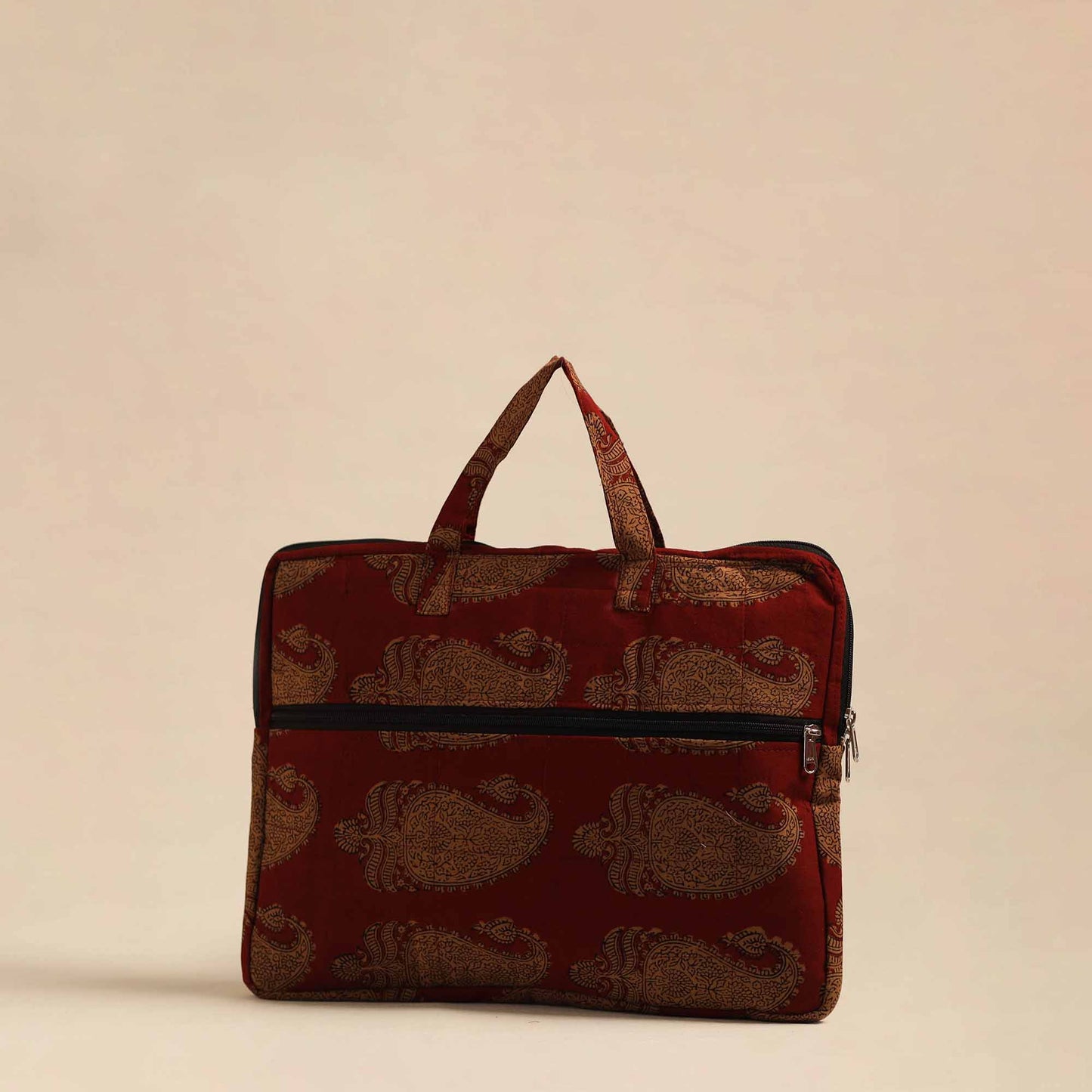 Red - Handmade Quilted Cotton Laptop Bag 35