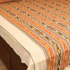 Orange - Pochampally Dabi Ikat Cotton Double Bedsheet Set (108 x 90 in) 04
