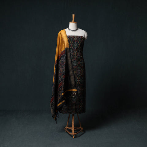 Pochampally Ikat Handwoven Sico 2pc Unstitched Dress Material Kurta Set 67