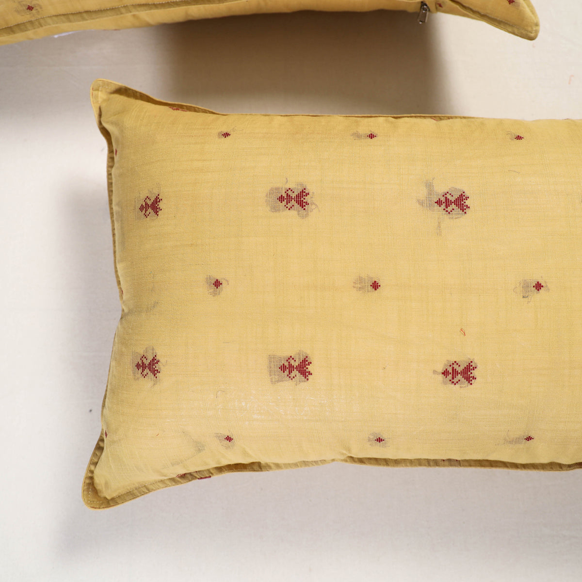 Beige - jacquard pillow covers (set of 2) 94 - handcrafted