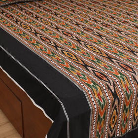 Black - Pochampally Dabi Ikat Cotton Double Bedsheet Set (108 x 90 in) 05