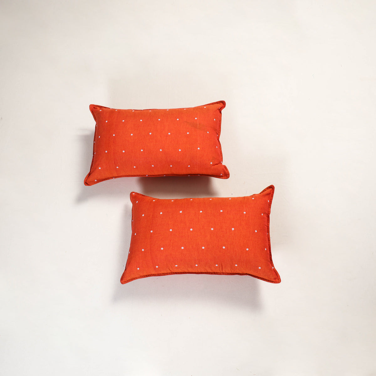 Orange - jacquard pillow covers (set of 2) 96 - handcrafted
