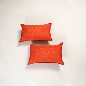 Orange - jacquard pillow covers (set of 2) 96 - handcrafted