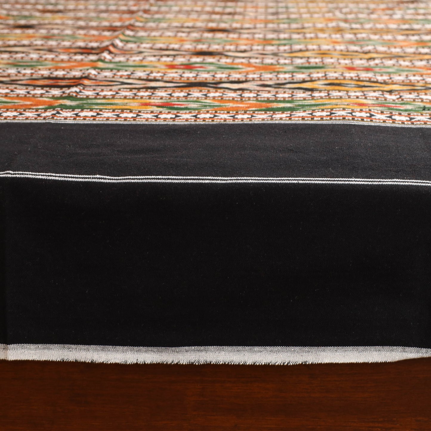 Black - Pochampally Dabi Ikat Cotton Double Bedsheet Set (108 x 90 in) 05