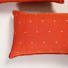 Orange - jacquard pillow covers (set of 2) 96 - handcrafted