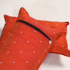 Orange - jacquard pillow covers (set of 2) 96 - handcrafted