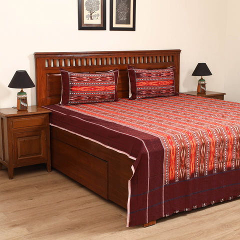 Pochampally Dabi Ikat Cotton Double Bedsheet Set (108 x 90 in) 06