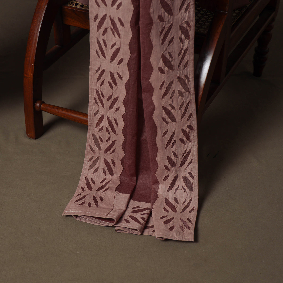 Applique Cutwork Cotton Unstitched Dress Material: Kurta, Bottom & Dupatta 19