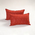 Red - jacquard pillow covers (set of 2) 97 - handcrafted