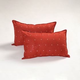 Red - jacquard pillow covers (set of 2) 97 - handcrafted