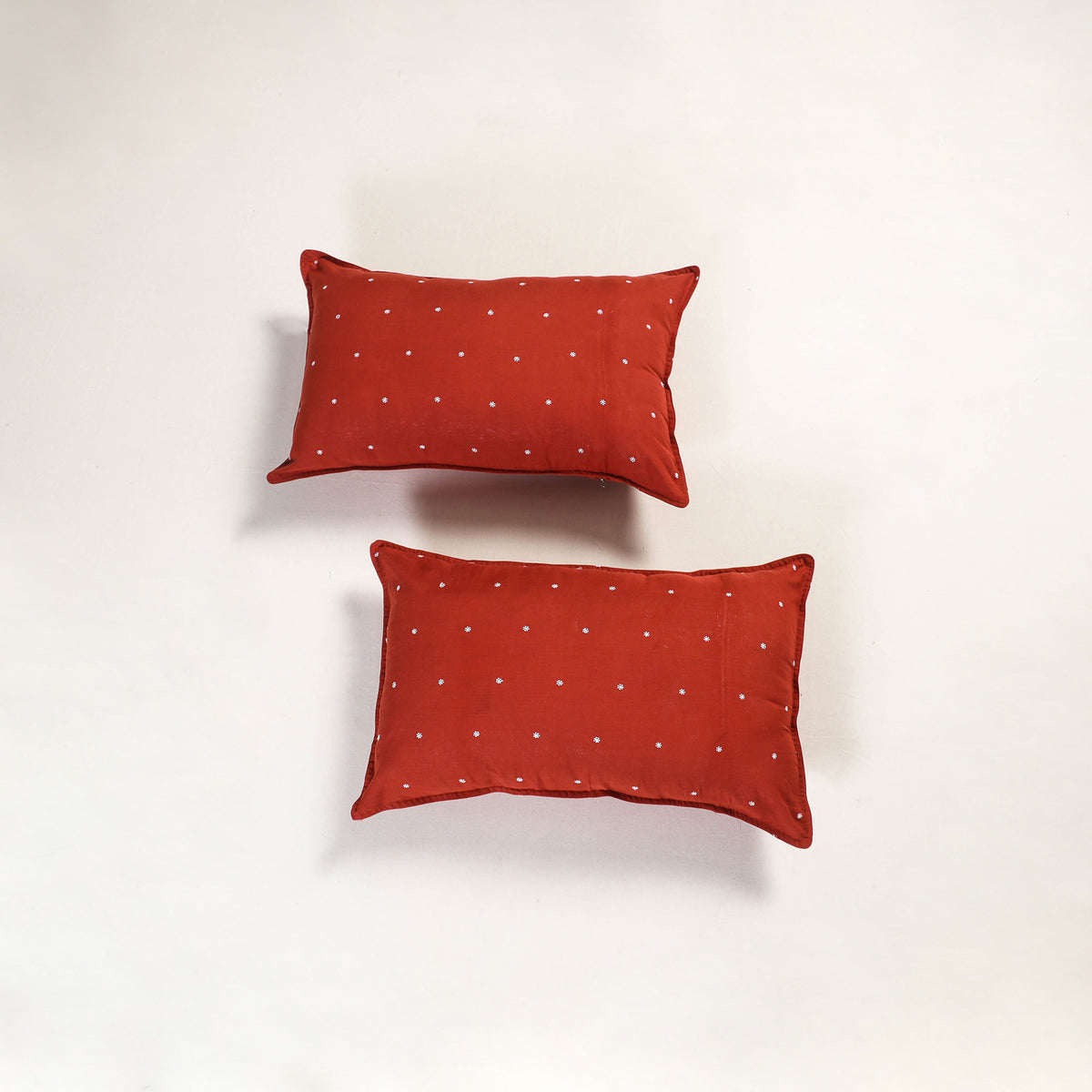 Red - jacquard pillow covers (set of 2) 97 - handcrafted