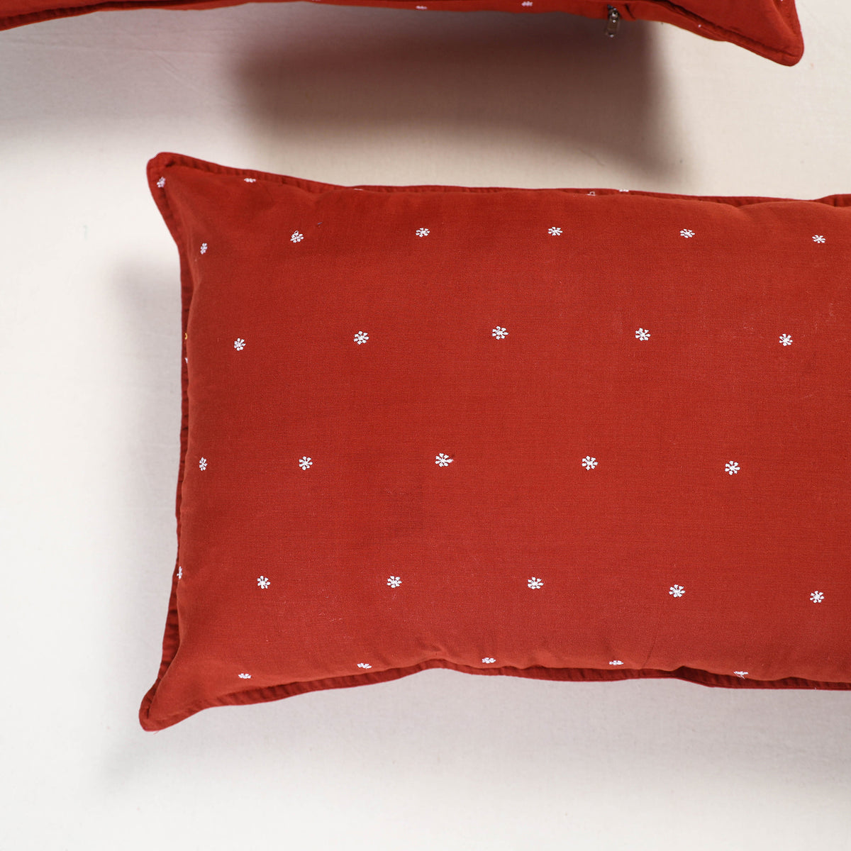 Red - jacquard pillow covers (set of 2) 97 - handcrafted