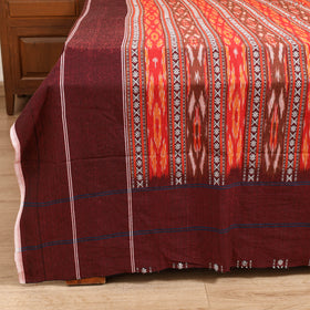 Maroon - Pochampally Dabi Ikat Cotton Double Bedsheet Set (108 x 90 in) 06