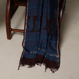 Bagh Hand Block Print Natural Dyed Chanderi Silk 3pc Unstitched Dress Material Suit Set 22