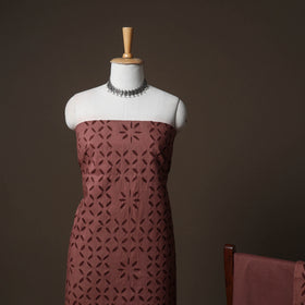 Applique Cutwork Cotton Unstitched Dress Material: Kurta, Bottom & Dupatta 20