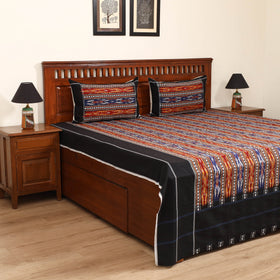 Pochampally Dabi Ikat Cotton Double Bedsheet Set (108 x 90 in) 07