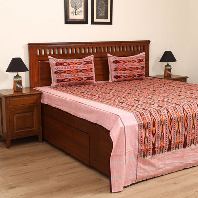 Pochampally Dabi Ikat Cotton Double Bedsheet Set (108 x 90 in) 08