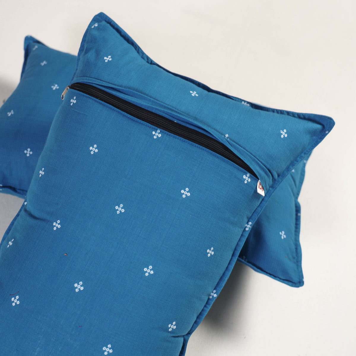 Blue - jacquard pillow covers (set of 2) 99 - handcrafted