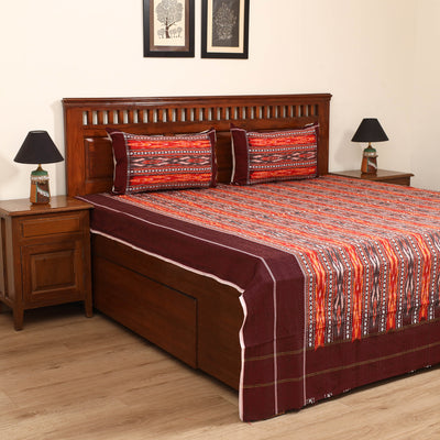 Pochampally Dabi Ikat Cotton Double Bedsheet Set (108 x 90 in) 09