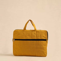 Yellow - Handmade Quilted Cotton Laptop Bag 36