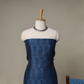 Bagh Hand Block Print Natural Dyed Chanderi Silk 3pc Unstitched Dress Material Suit Set 25