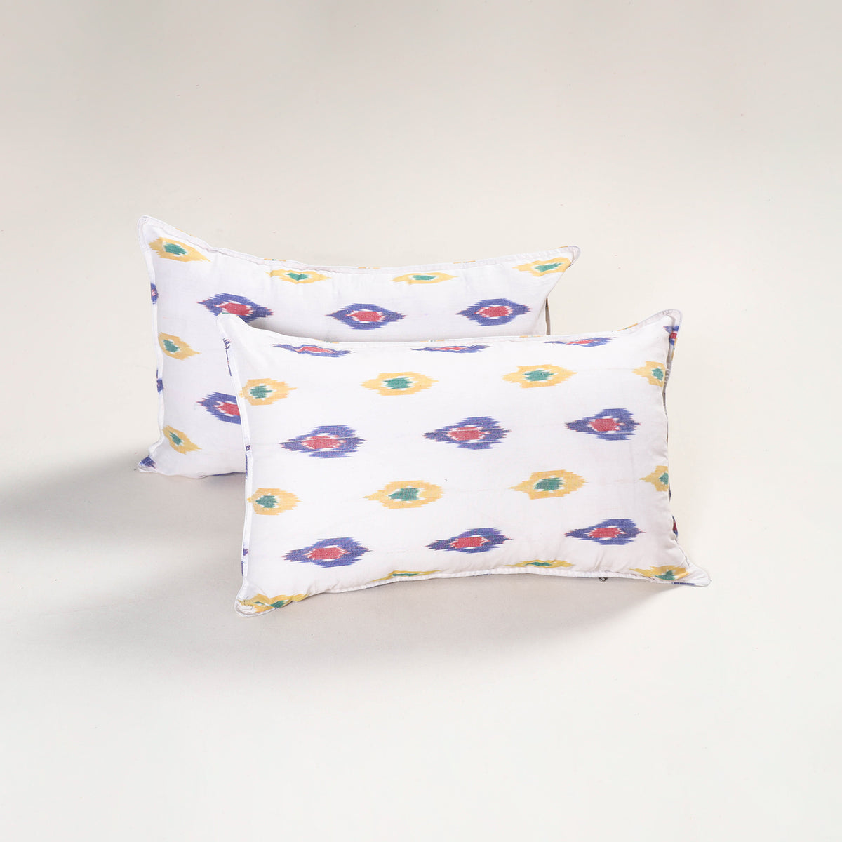 White - pochampally ikat pillow covers (set of 2) 101