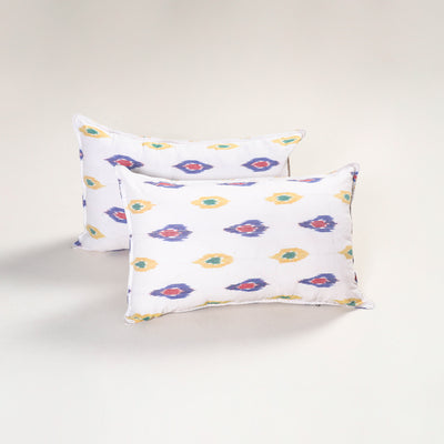 White - pochampally ikat pillow covers (set of 2) 101