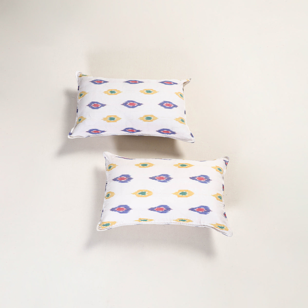 White - pochampally ikat pillow covers (set of 2) 101